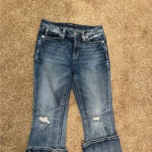 Miss Me Distressed Blue Flare Jeans.